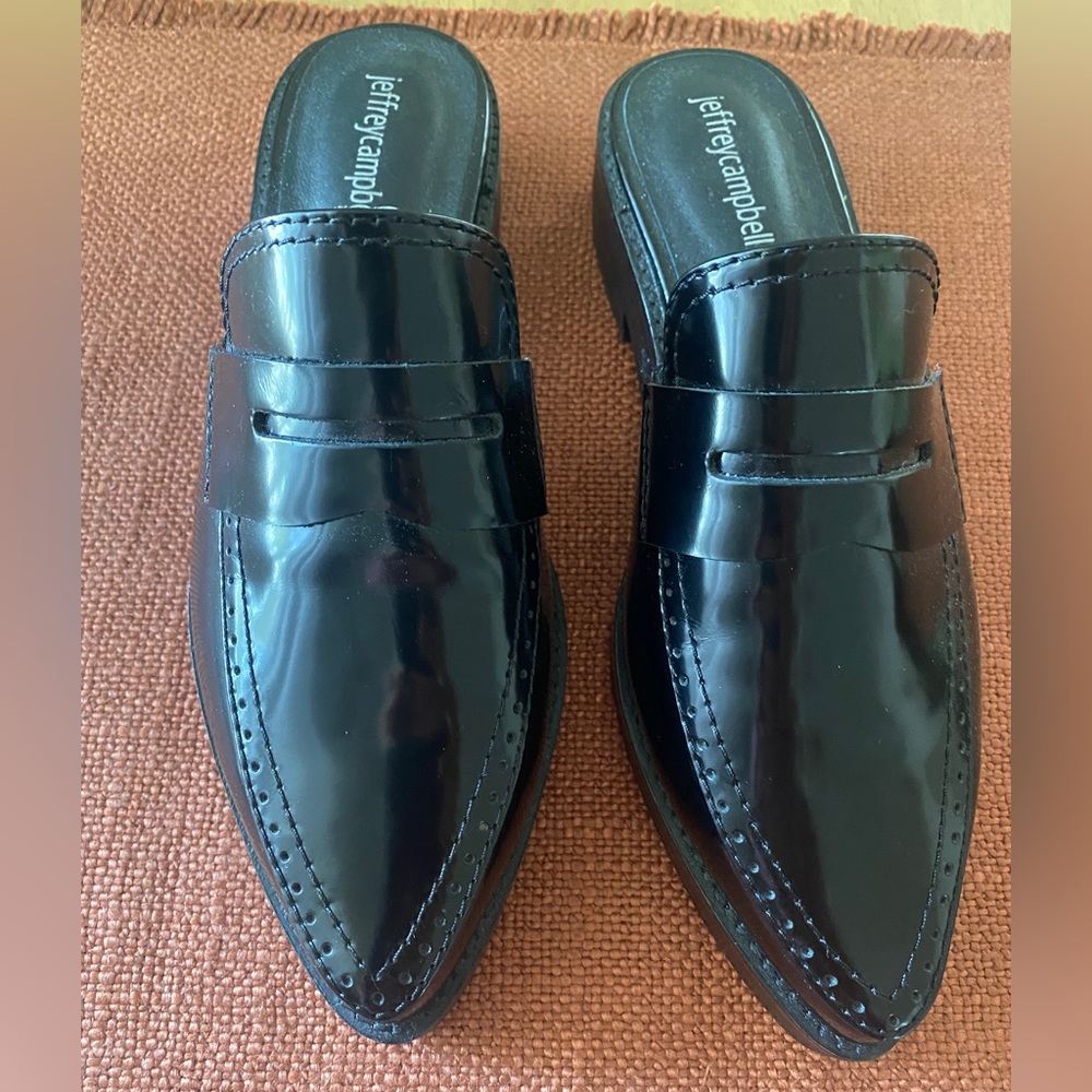 JEFFREY CAMPBELL size 7 Slip On Oxford black Mules